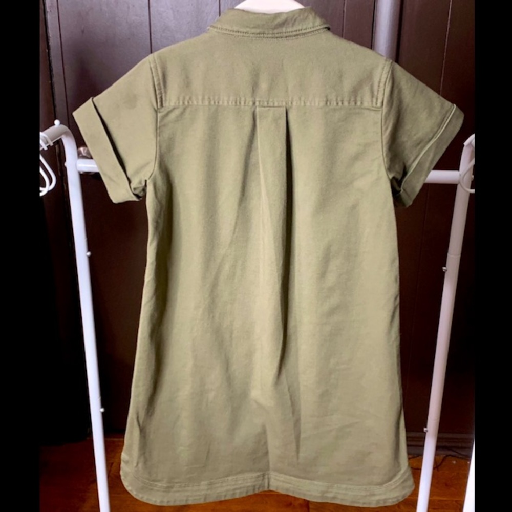 GUC Girls CREWCUTS Military Style Dress in Olive Green, Size 7 - Picture 2 of 2